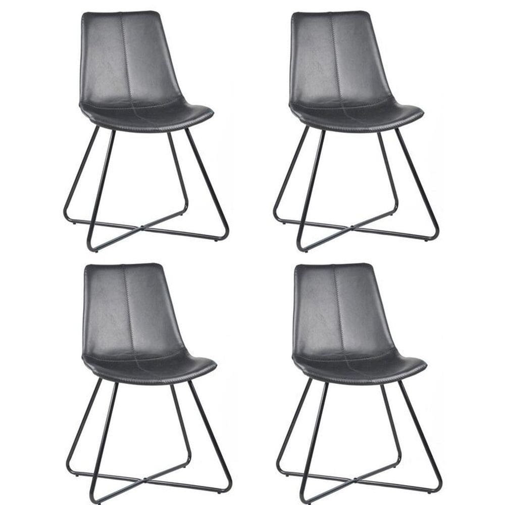 Conjunto 4 Cadeiras para Sala de Jantar Brenda Preto