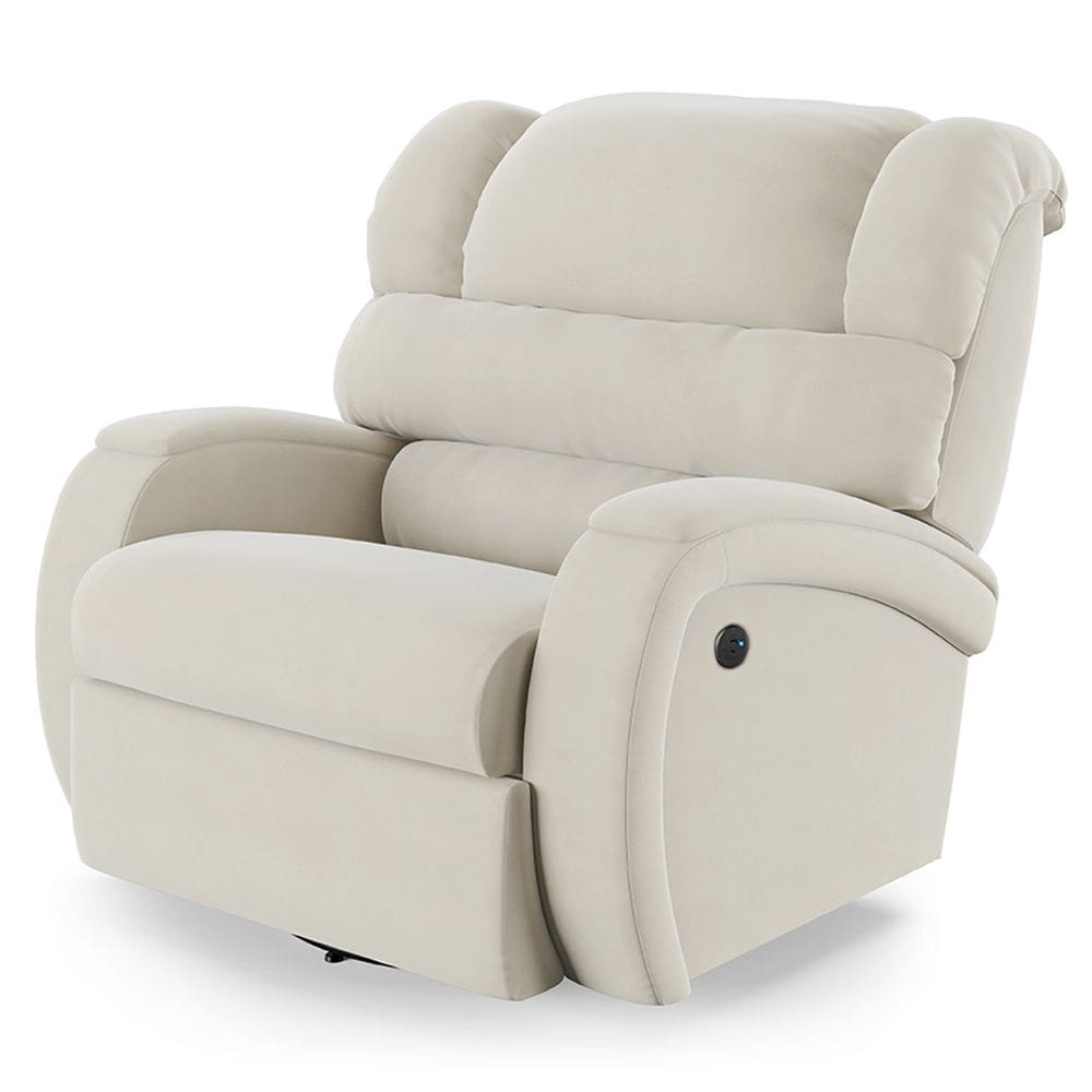Poltrona do Papai Reclinável Napoli Glider Giratória USB Veludo Bege FH1 - D`Rossi