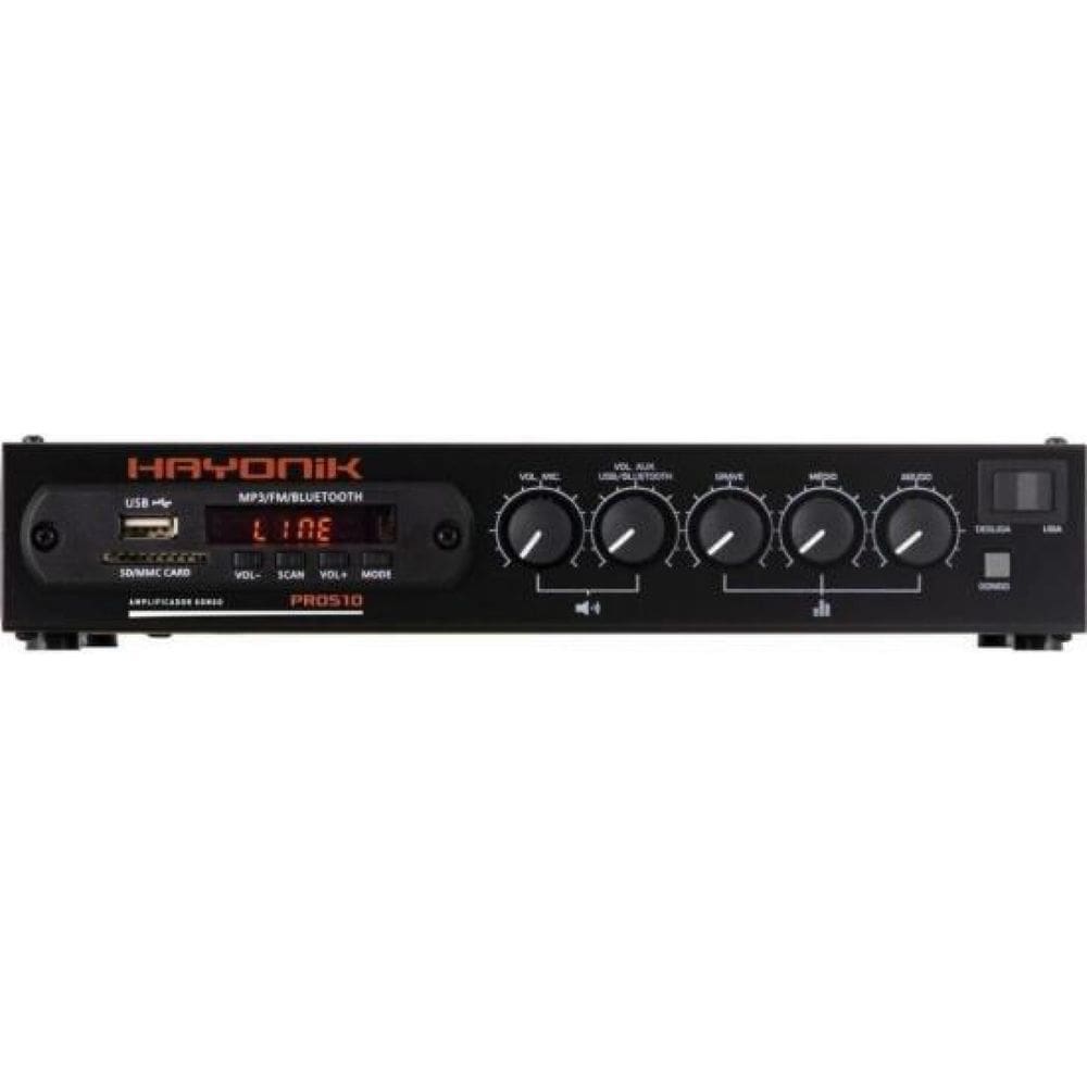 Amplificador 50W Rms Com Gongo Eletrônico Pro510 Hayonik