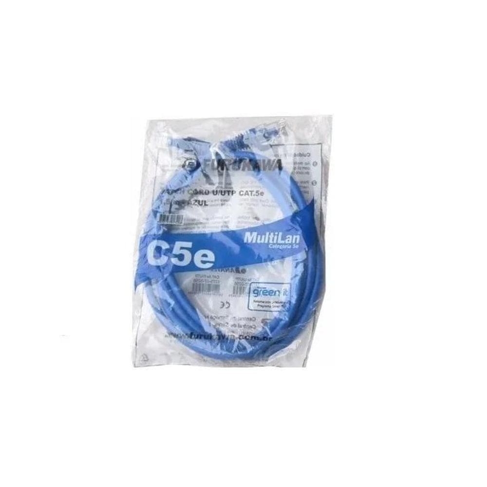 Kit 10 Patch Cord Furukawa Multilan Cat5E 1,5M Azul 35103602
