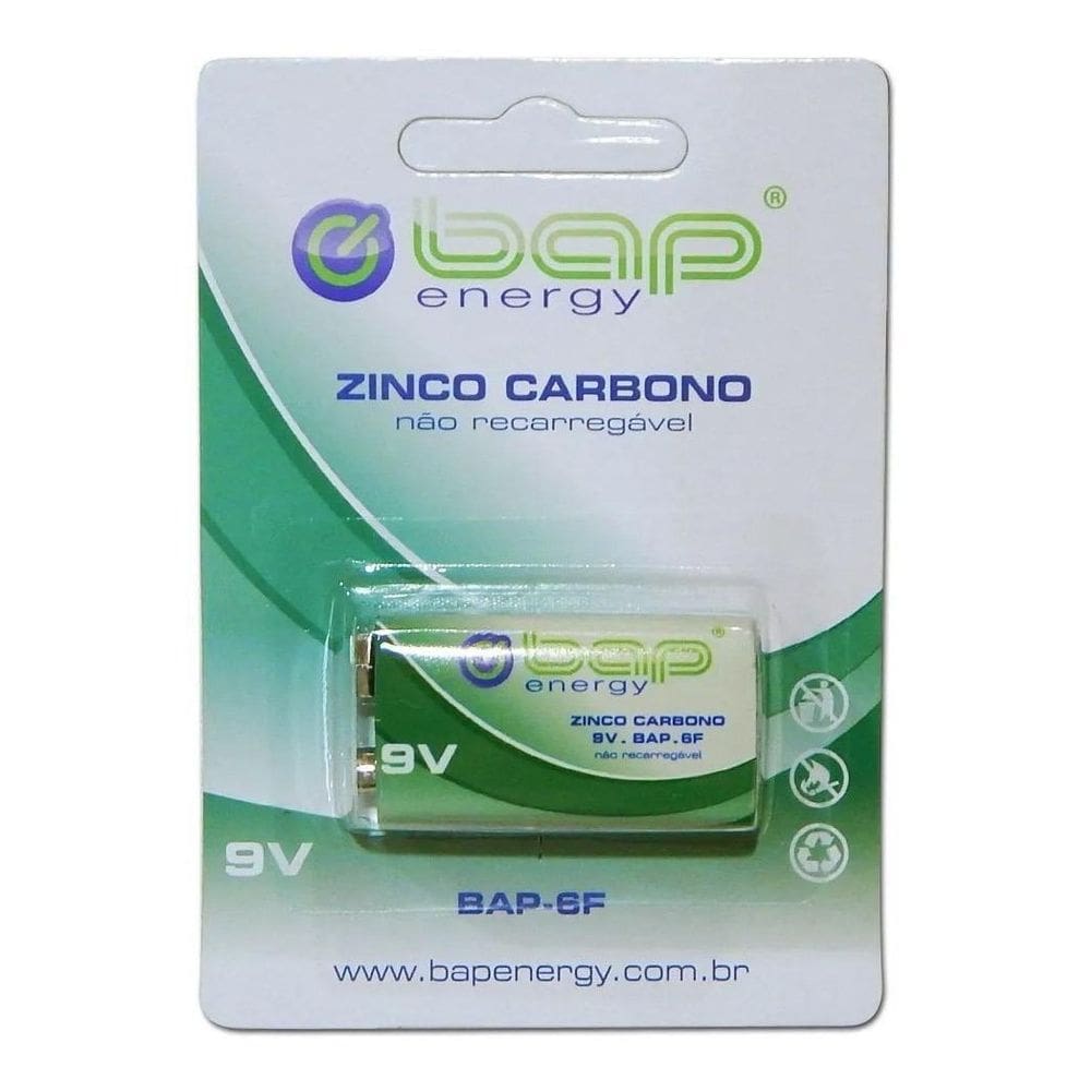 Bateria 9V Bap-6F De Zinco Carbono