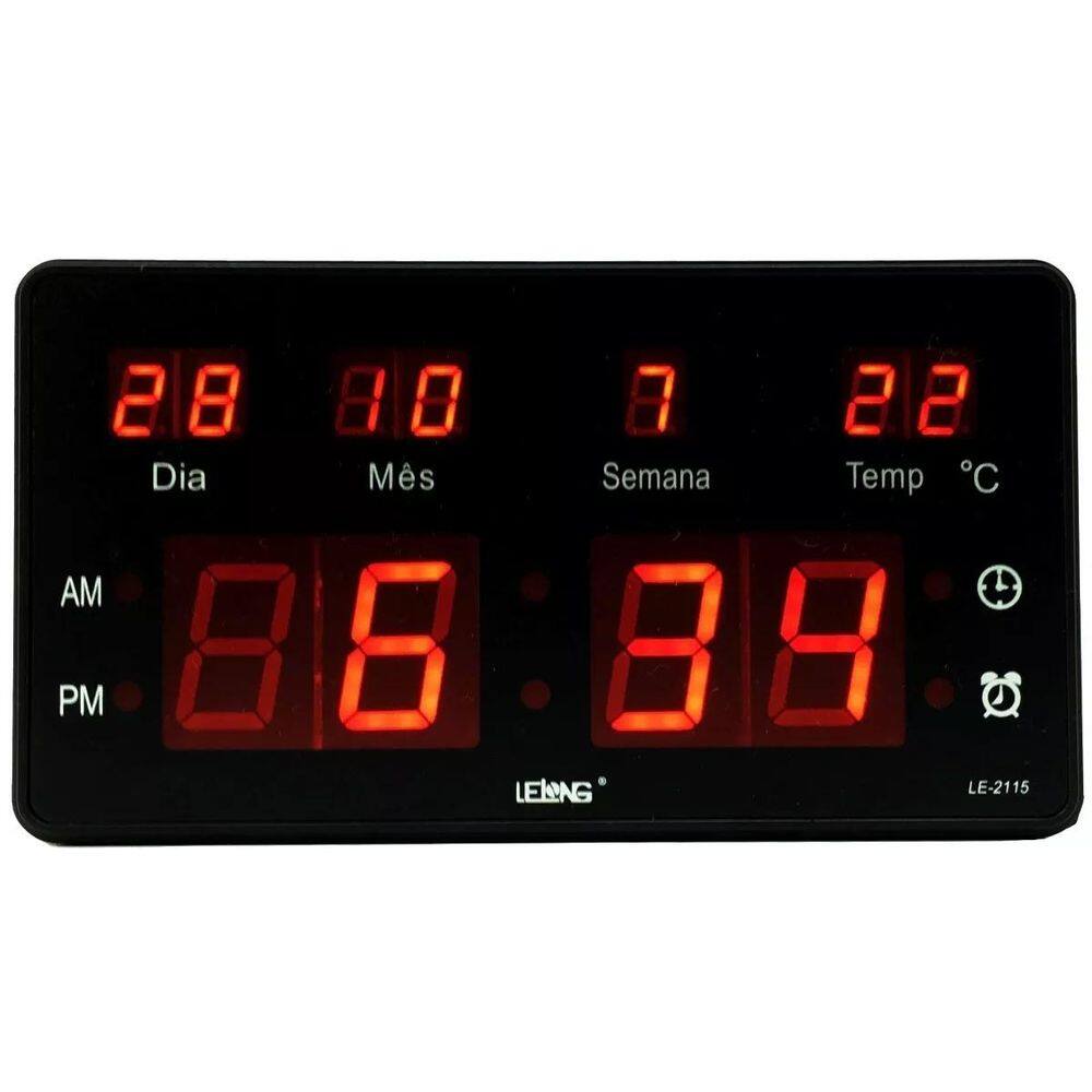 Relógio Parede Mesa Led Digital Calendário Termômetro Le2115 Homologação: 149822010251