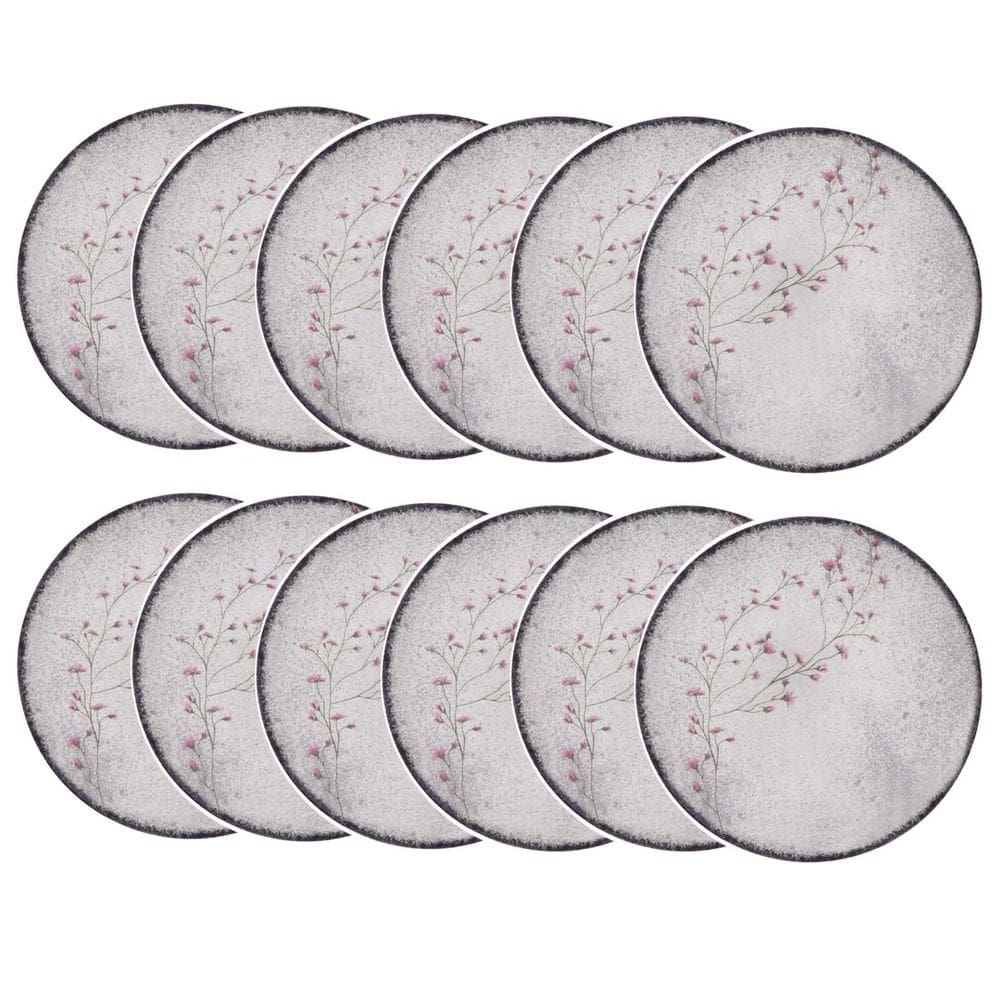 Prato Raso de Porcelana Decorada Floralis 25cm 12un - Tramontina 96580/080