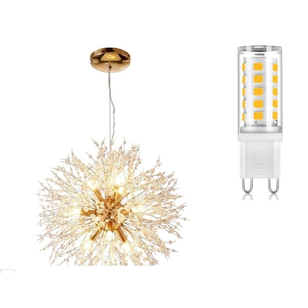 Lustre Pendente Cristal Flor Dente De Leao Com Lampadas