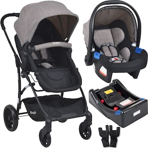 Carrinho de Bebe Bebe Conforto X e Base Burigotto Convert Cappuccino