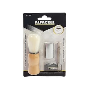 Kit Pincel E Aparelho Barbear Profissional Alfacell + Lâmina