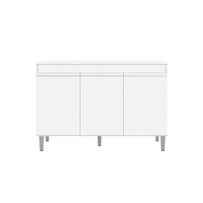 Balcão de Cozinha Manu para Pia de 1,20cm S/Tampo Branco - Montanaris Decor