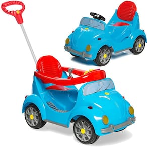Carrinho de Passeio e Pedal para Bebe Calesita Fouks Azul 30kg