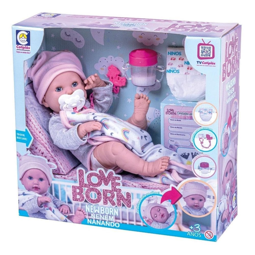 Boneca Reborn Bebê Love Born Nenem Nanando - Cotiplás 2588