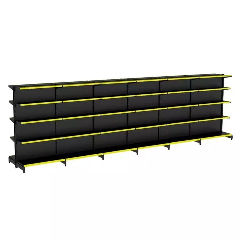 Gondola Centro 170 Fit Ate 6 Metros Preto 60 Bandeja Pe Amarelo