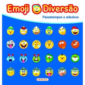Livro Emoji Diversao Azul - Passatempos E Adesivos