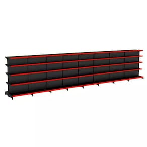 Gondola Centro 170 Fit Ate 8 Metros Preto 80 Bandeja Pe Vermelho