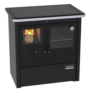 Fogão A Lenha Venax N.01 Gabinete Le Corbusier Dupla Combustão Preto 30635