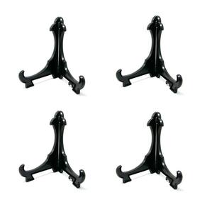Kit 4 Peças Suporte Para Pratos E Azulejos Preto 9Cm