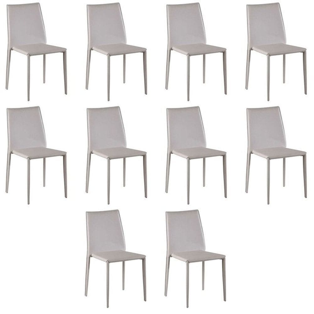 Kit com 10 Cadeiras de Jantar Amanda Pvc Nude