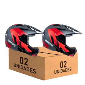 Kit 2 Capacete Cross Bieffe 3 Sport Vermelho Dark