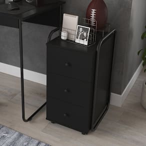 Gaveteiro Criare com 3 Gavetas Design Moderno Preto