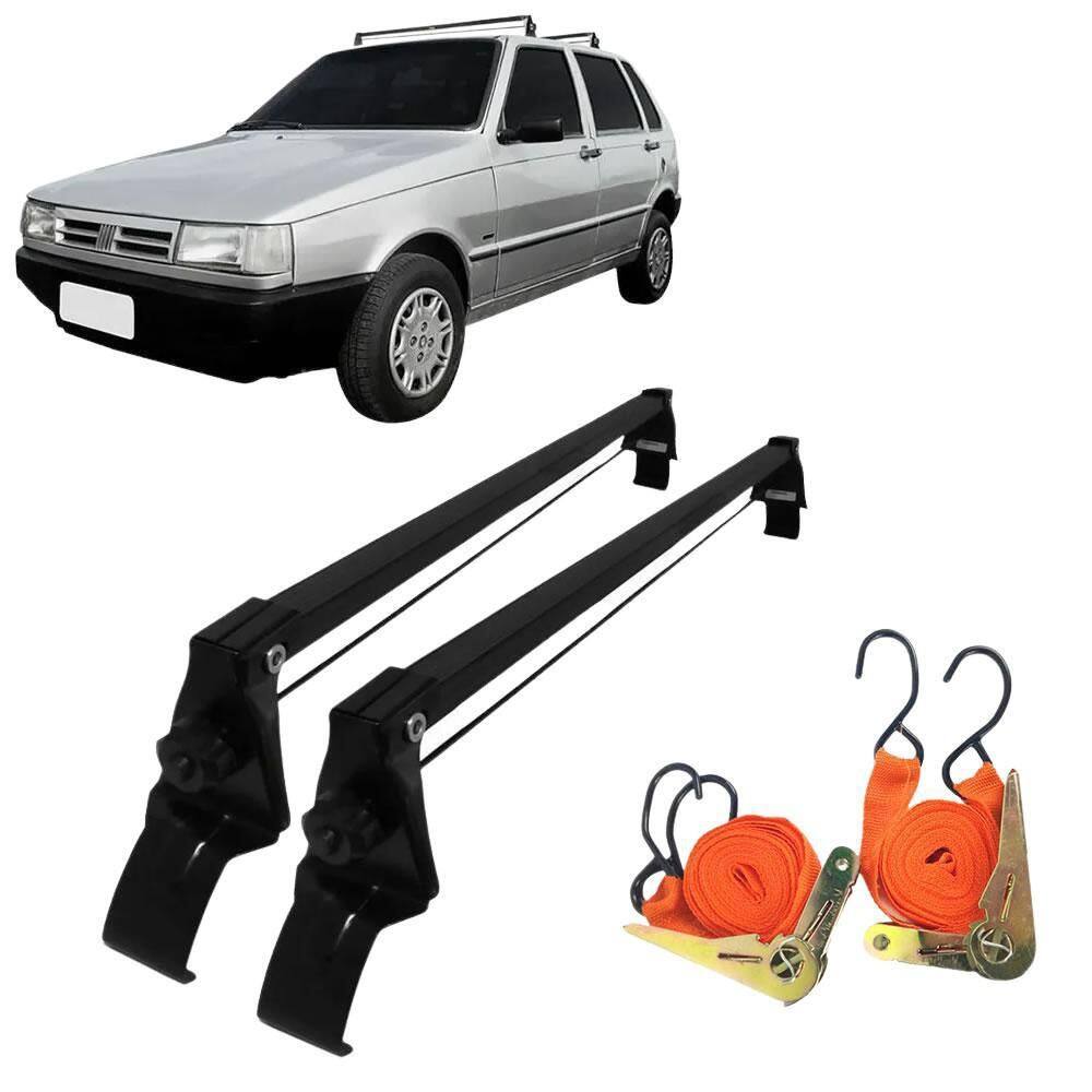 Rack Teto Fiat Uno Mille 84-13 + 2 Cintas - Vhip, Preto