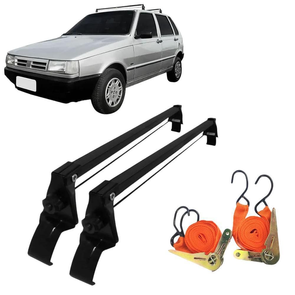 Rack Teto Fiat Uno Mille 84-13 + 2 Cintas - Vhip, Preto
