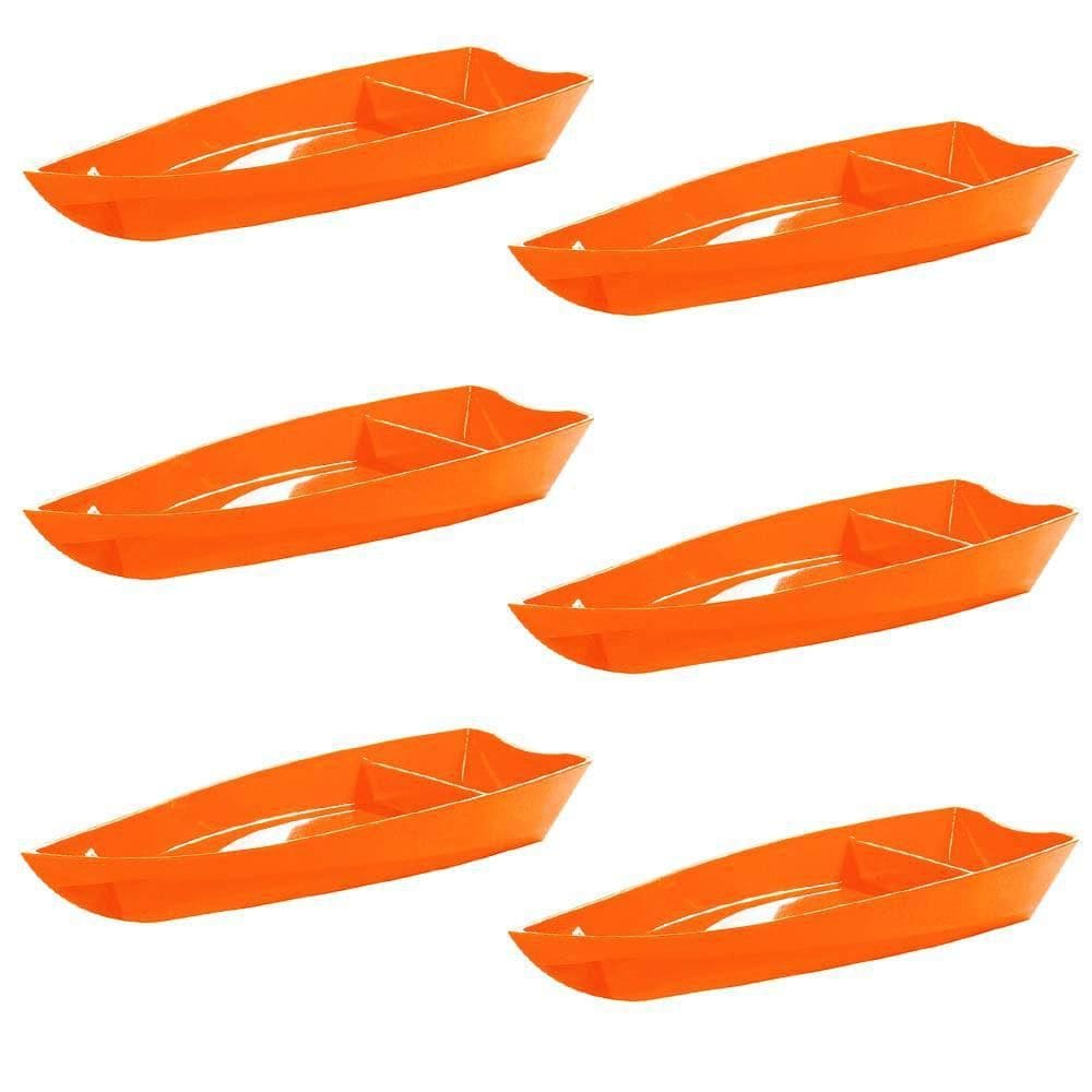 Conjunto De Barco Sushi Vemplast M 1L 6 Peças Laranja