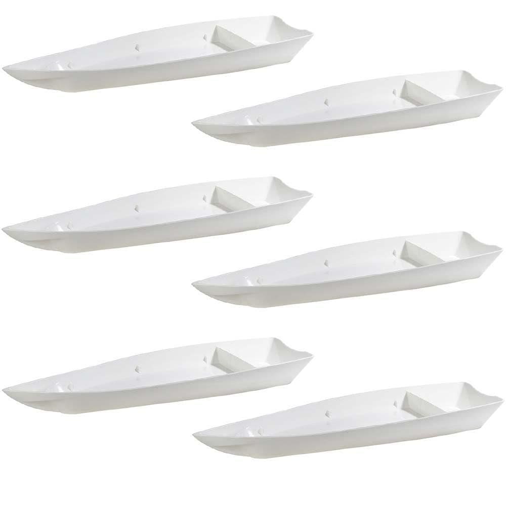 Conjunto De Barco Sushi Vemplast G 3,5L 6 Peças Branco