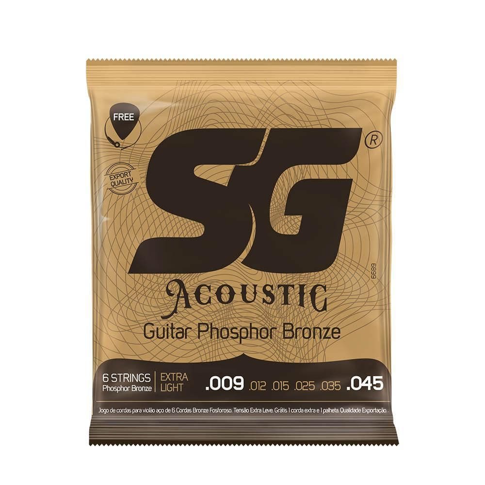 Encordoamento Sg Violão Aço Phosphor/Bronze Extra Light 9/45