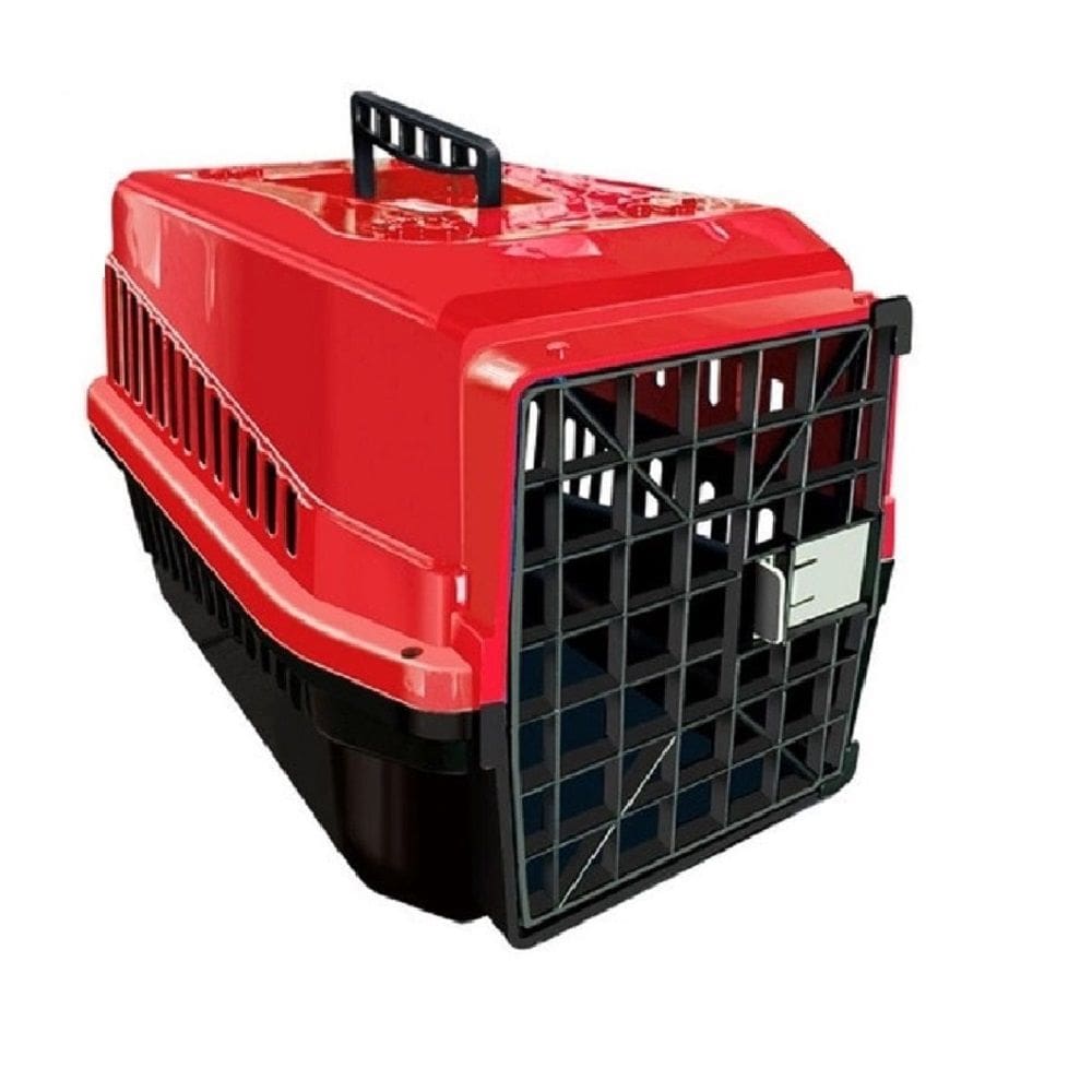 Caixa de Transporte P/ Animais N3 Cachorros e Gatos Vermelho