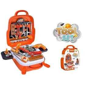 Brinquedo Infantil Maleta De 12 Ferramentas Com Acessórios
