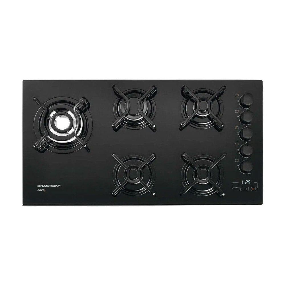 Cooktop Brastemp 5 Bocas Touch Timer Preto BDT85AE – Bivolt