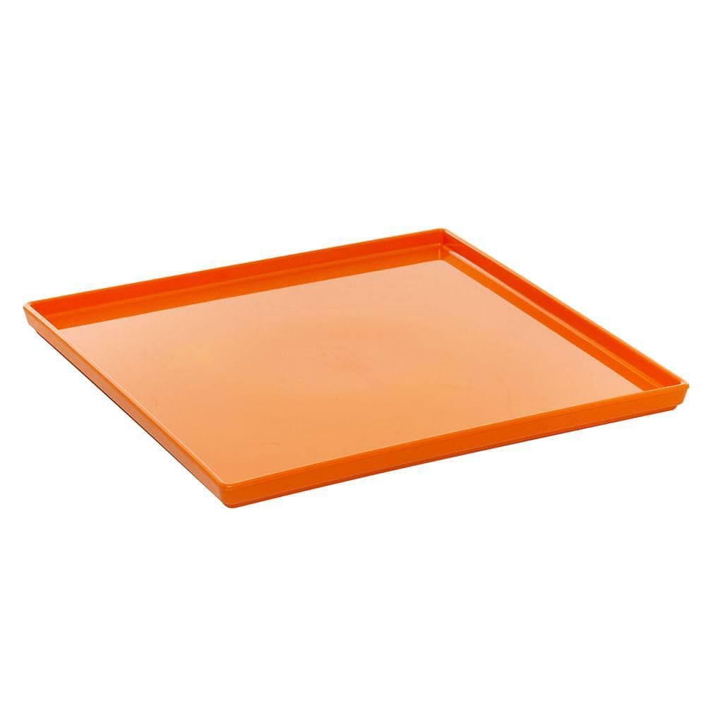 Prato Square Vemplast 27X27 Tropical Polipropileno Laranja
