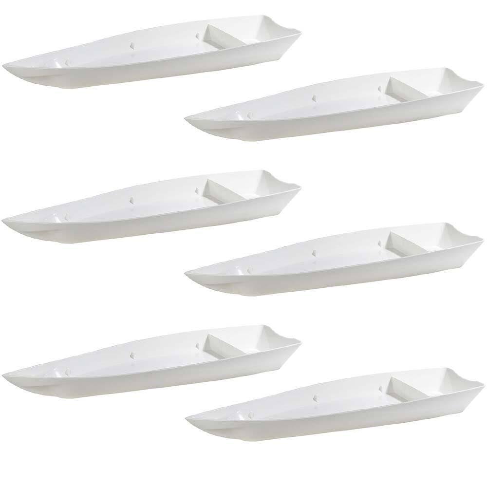 Conjunto De Barco Sushi Vemplast G 3,5L 6 Peças Branco