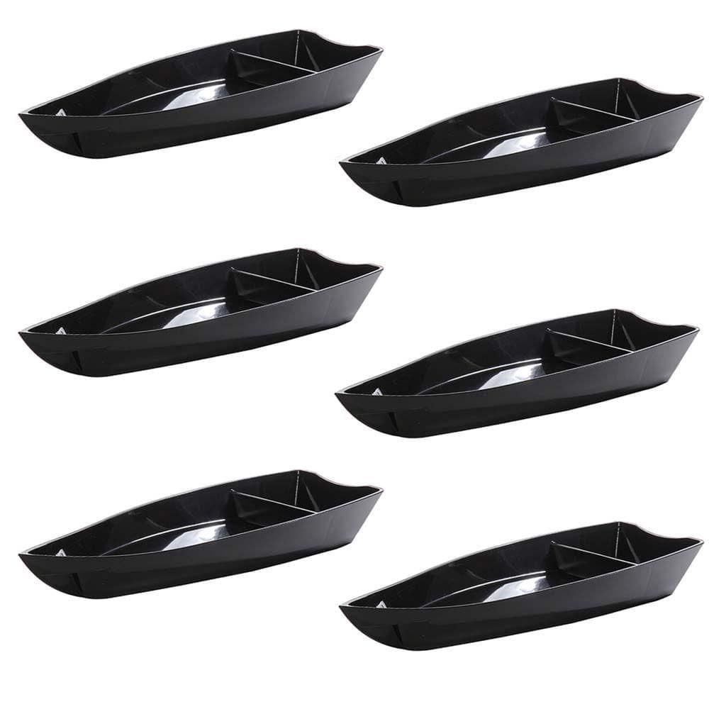 Conjunto De Barco Sushi Vemplast M 1L 6 Peças Preto