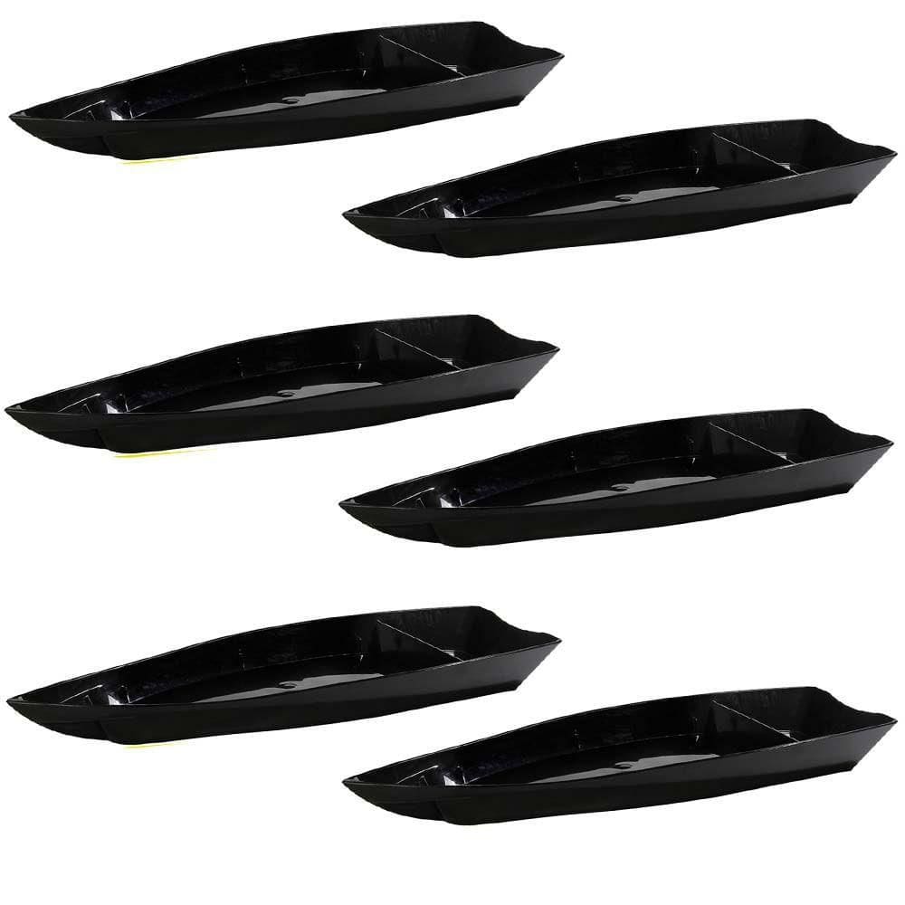 Conjunto De Barco Sushi Vemplast G 3,5L 6 Peças Preto