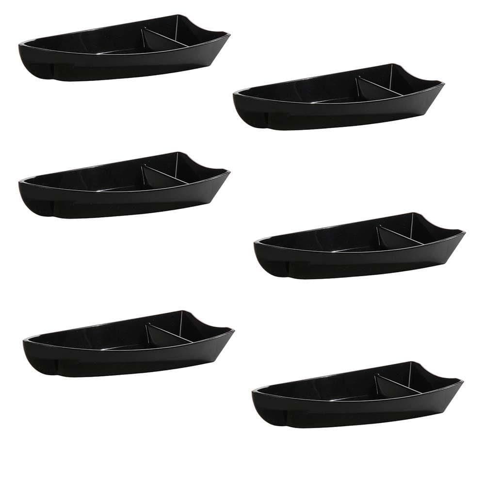 Conjunto De Barco Sushi Vemplast P 600Ml 6 Peças Preto