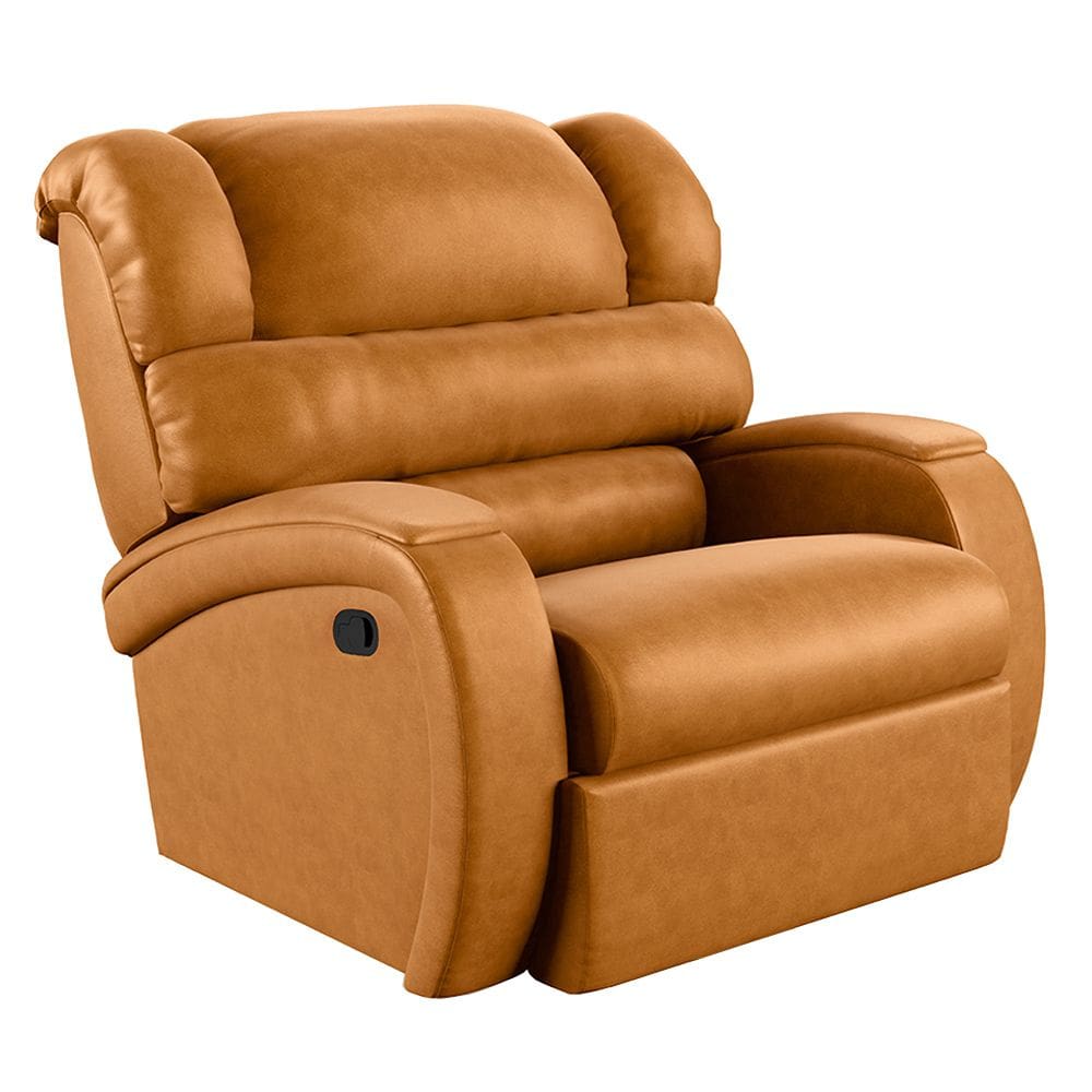 Poltrona do Papai Reclinável Napoli Manual Gatilho PU Whisky FH1 - D`Rossi