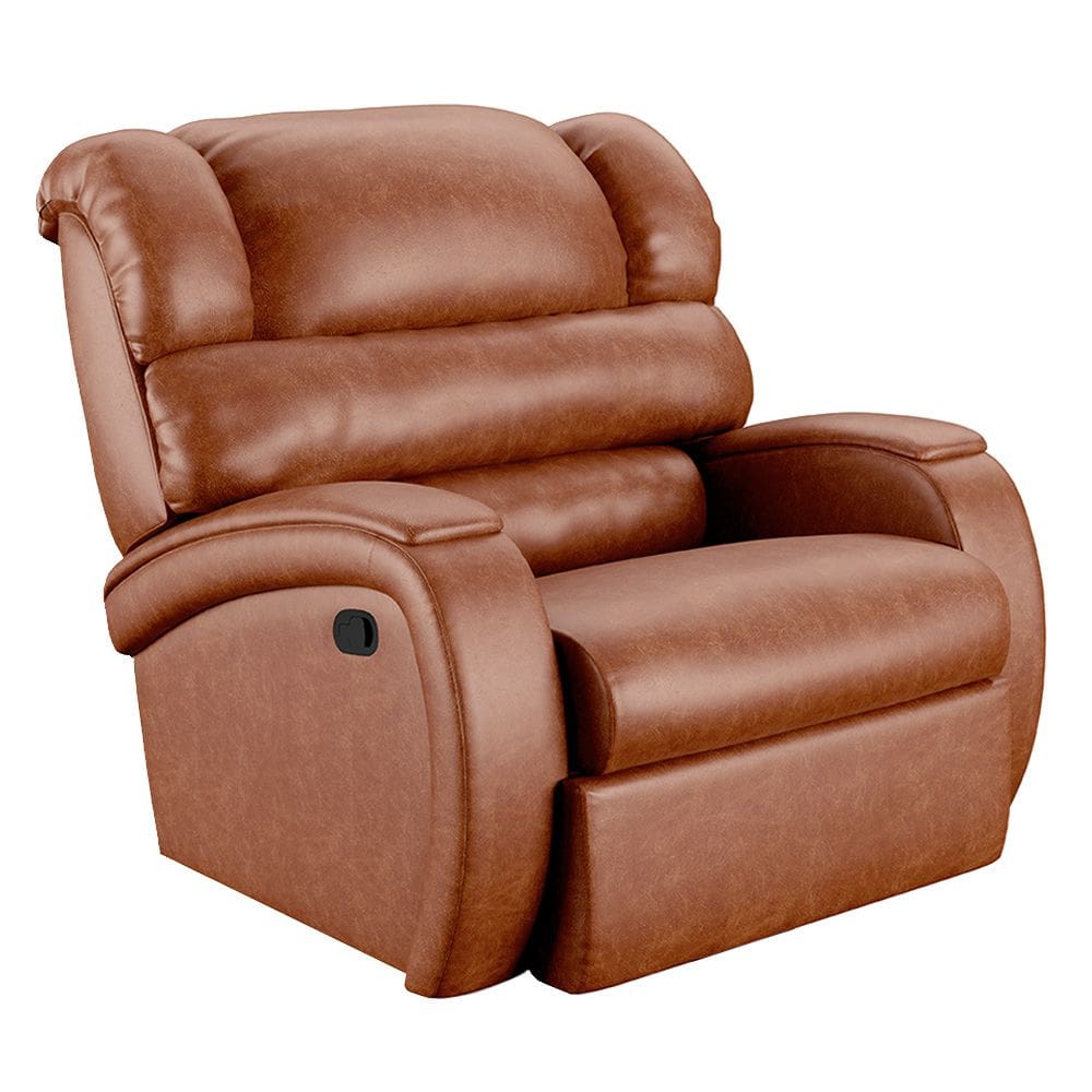 Poltrona do Papai Reclinável Napoli Manual Gatilho PU Caramelo Brilho FH1 - D`Rossi
