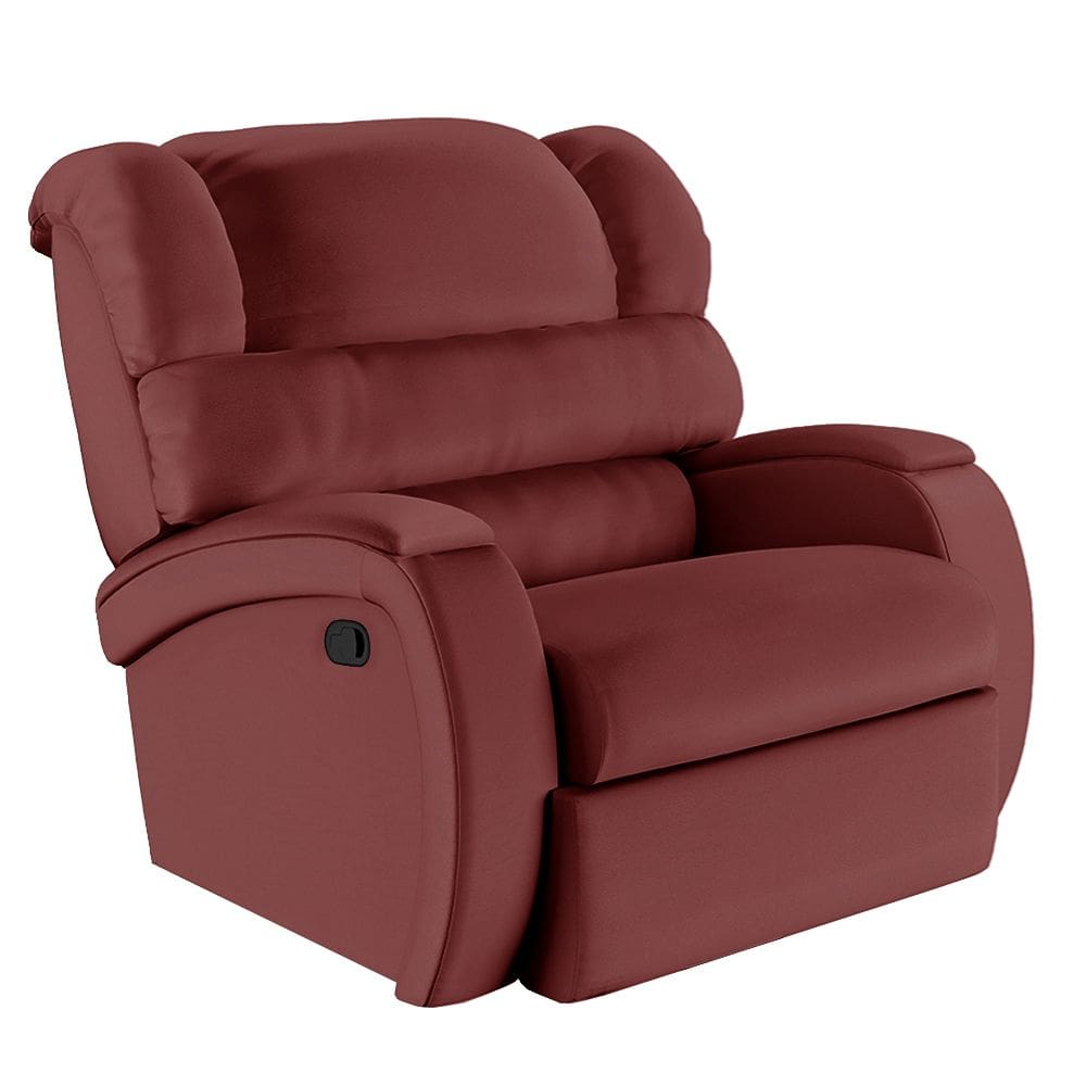 Poltrona do Papai Reclinável Napoli Manual Gatilho PU Vermelho FH1 - D`Rossi