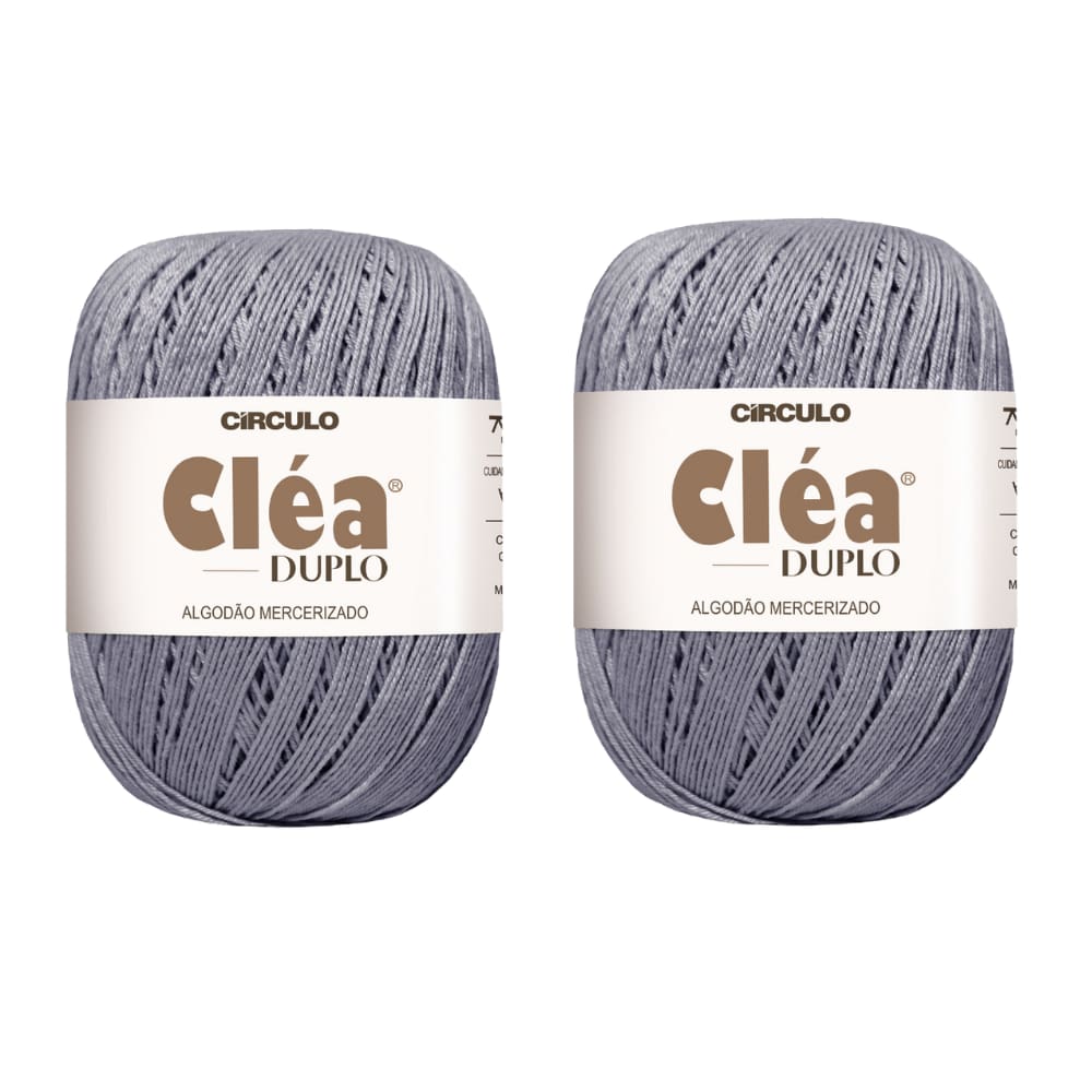 2 Fios Circulo Cléa Duplo 8/4 Com 100g Croche - Cor 8473 - Alumínio