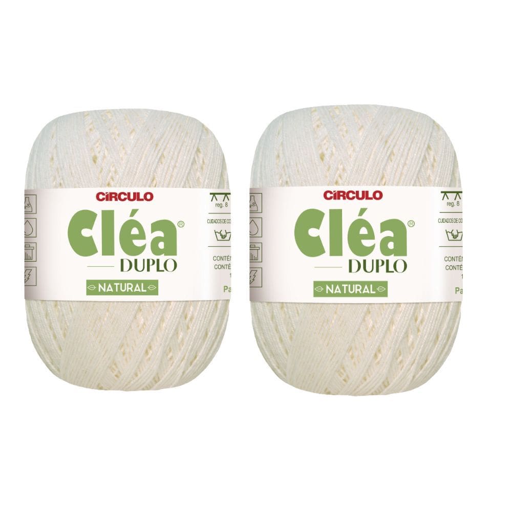 2 Fios Circulo Cléa Duplo 8/4 Com 100g Croche - Cor 20 Natural
