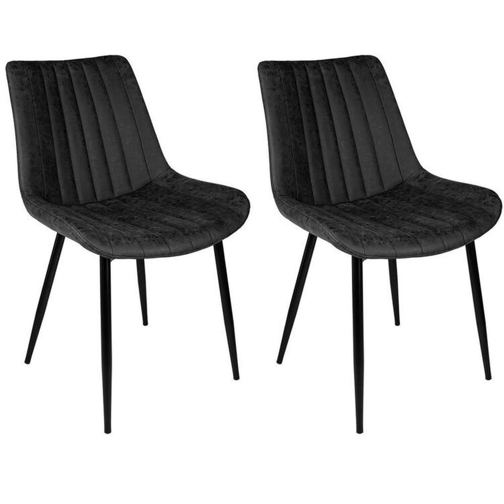 Kit com 2 Cadeiras de Jantar em Aço com Encosto Tainá Preto