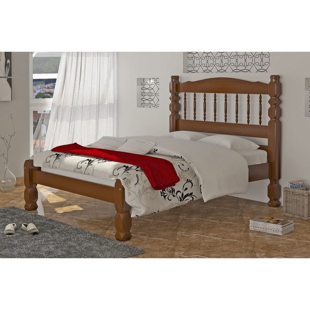 Cama casal madeira torneada - 8x8