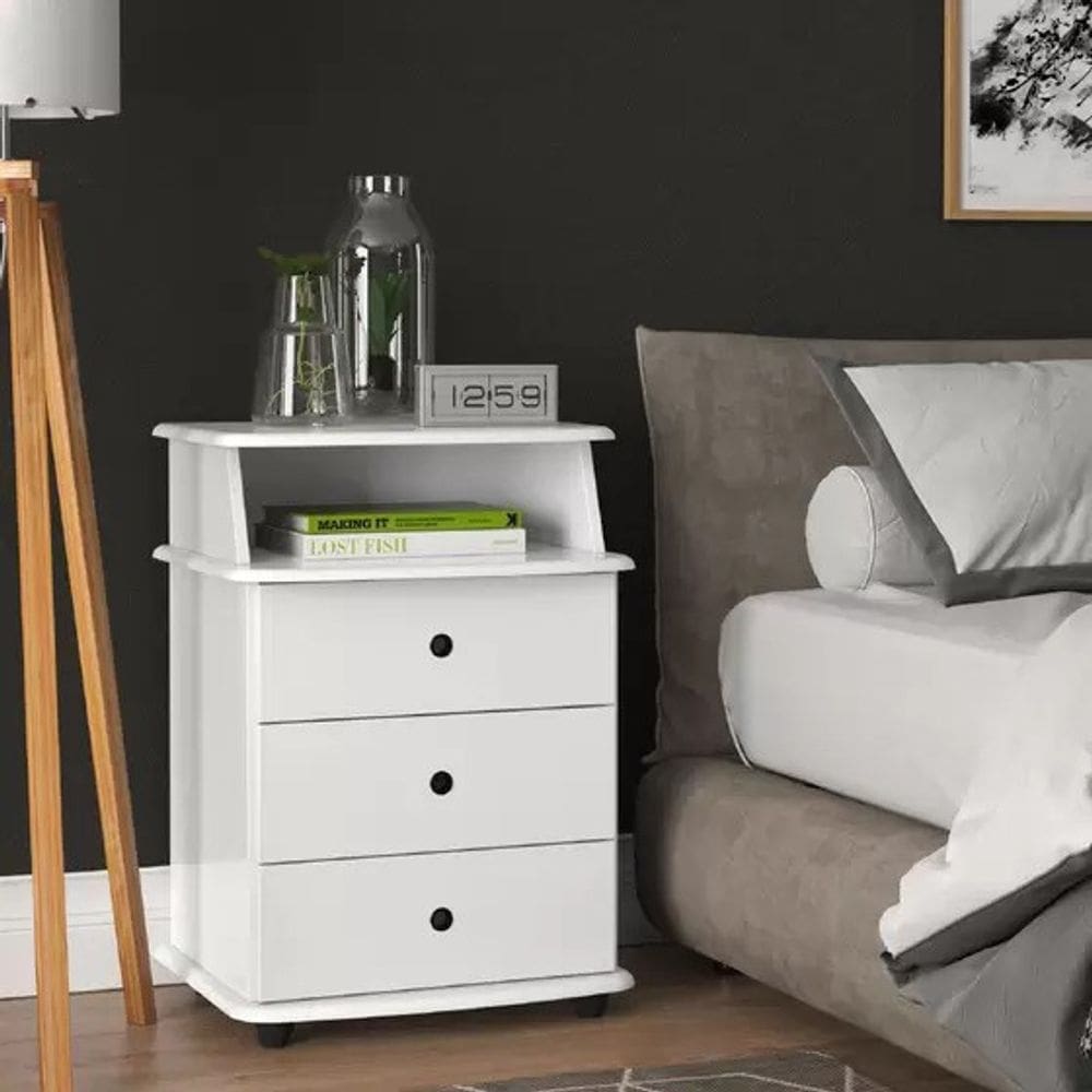 Mesa De Cabeceira Branco - Luxo 3