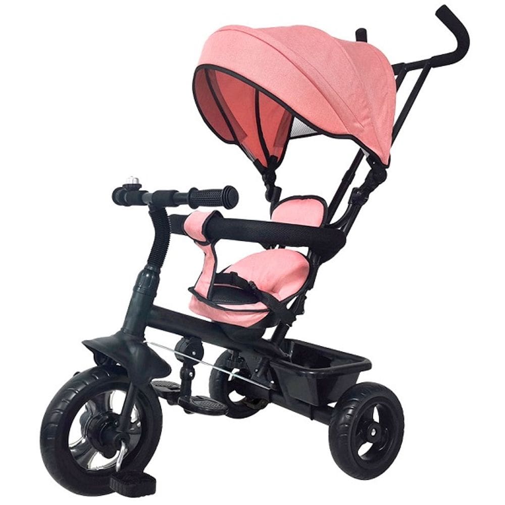 Triciclo 360º Rosa com Empurrador Passeio Divertido DM TOYS