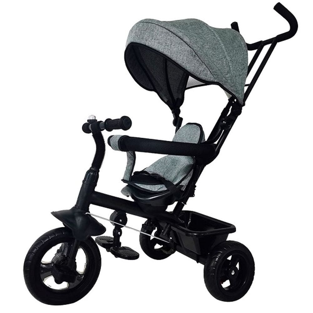 Triciclo 360º Cinza com Empurrador Passeio Divertido DM TOYS