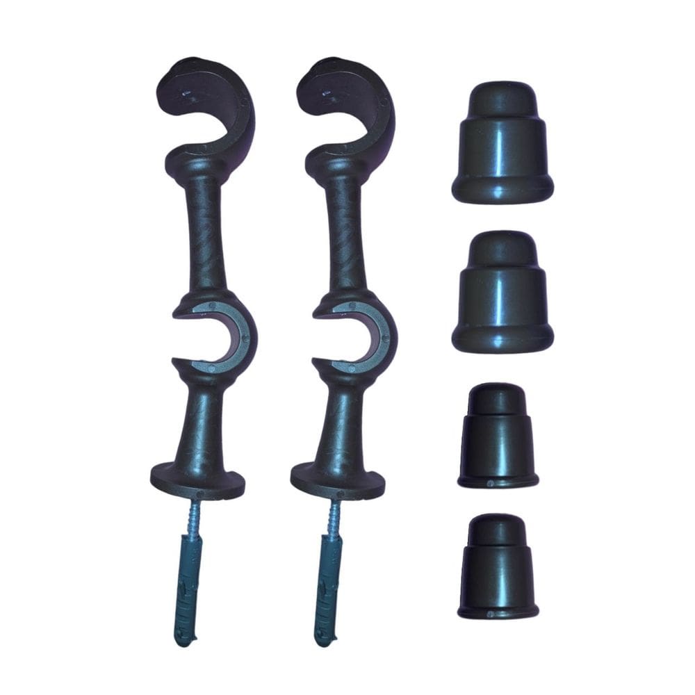 Kit 2 Suporte Varão Duplo Cortina C/ Ponteira 19-28mm Imbuia