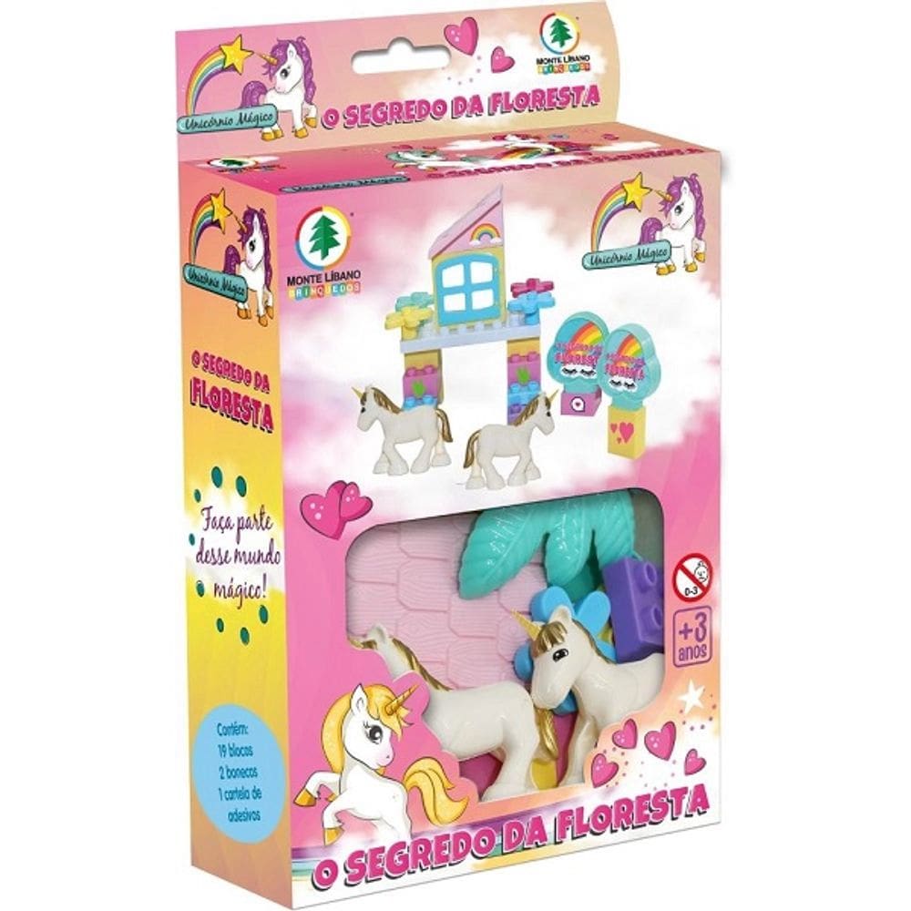 Blocos de Montar Unicornio Magico Segredo da Floresta
