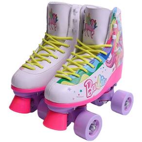 Patins Barbie Unicornio 4 Rodas Tamanho 33-34 FUN