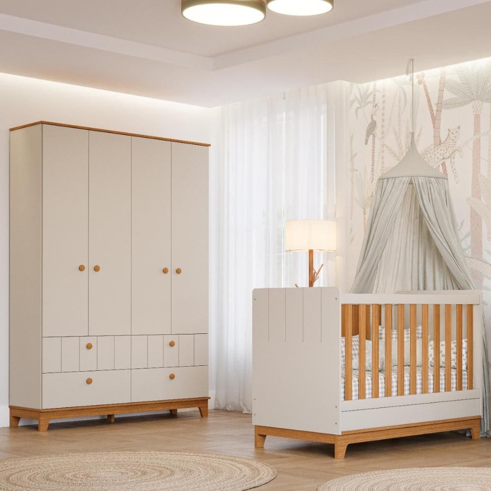 Quarto Bebê Completo Berço Americano Guarda Roupas 100% MDF
