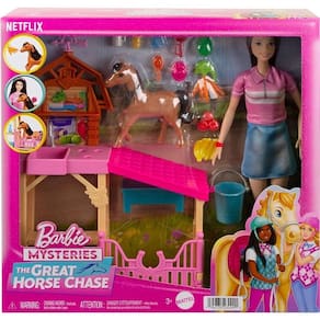 Conjunto Barbie Renée Estabulo com Ponei Misterios da Barbie Mattel HXJ40