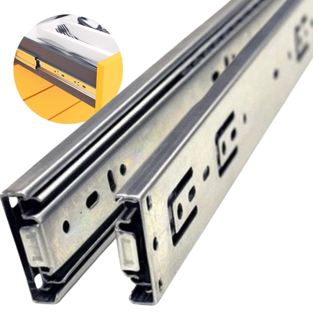 2 Pares Corrediça Trilho Telescópico Gaveta 35cm 30Kg